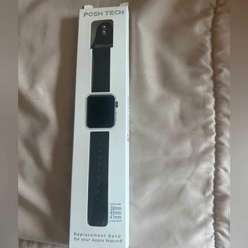 POSH TECH SILICONE BAND For Apple Watch 38/40/41mm Black Shimmer